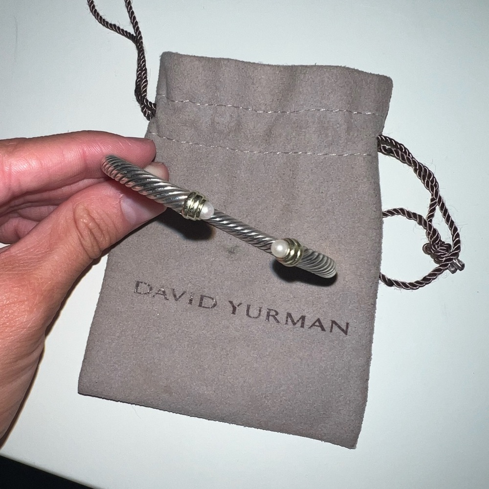 DAVID YURMAN CLASSIC CABLE PEARL/GOLD/SILVER BRACELET